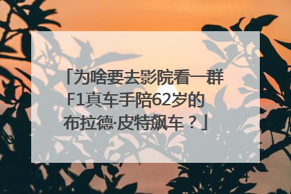 为啥要去影院看一群F1真车手陪62岁的布拉德·皮特飙车？